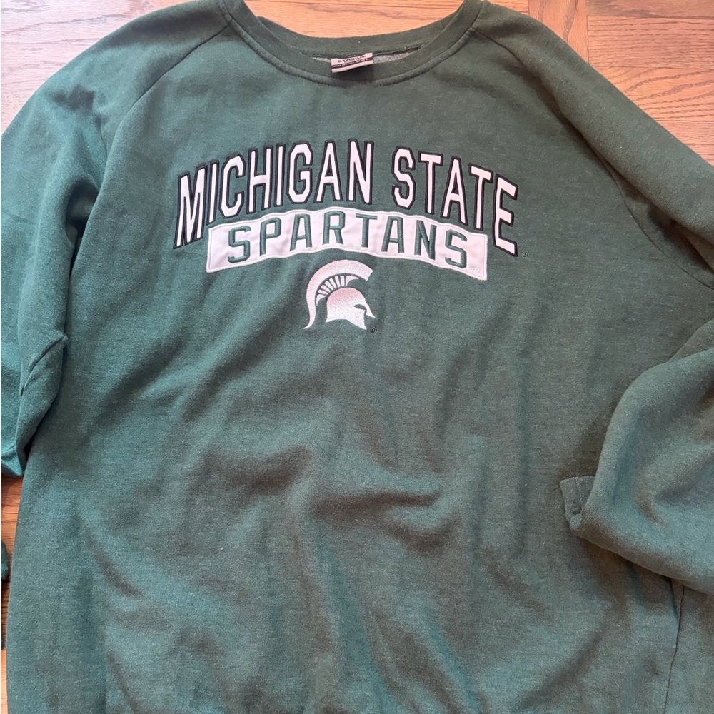 Michigan State Spartans MSU Sweatshirt | 2XL | Green Pullover
